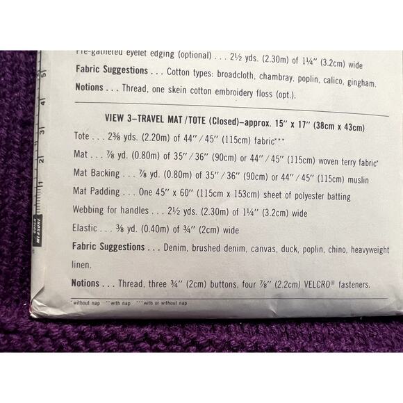 Simplicity 9926 baby travel mat/tote seat cover - Picture 6 of 6